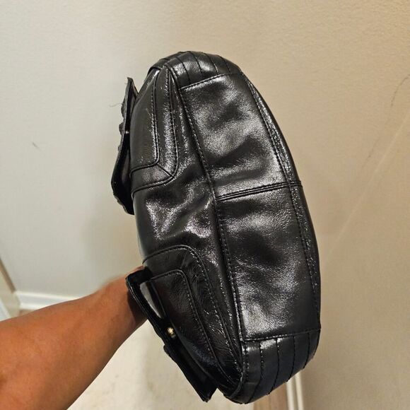 Elliott Lucca Black Leather Hobo Bag with Braid Accents - Picture 9 of 11